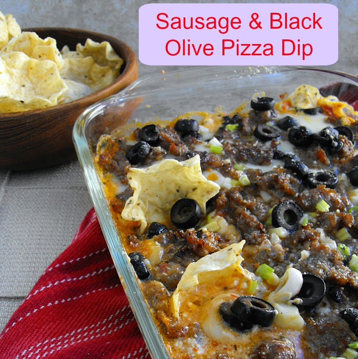 Sausage and Black Olive Pizza Dip