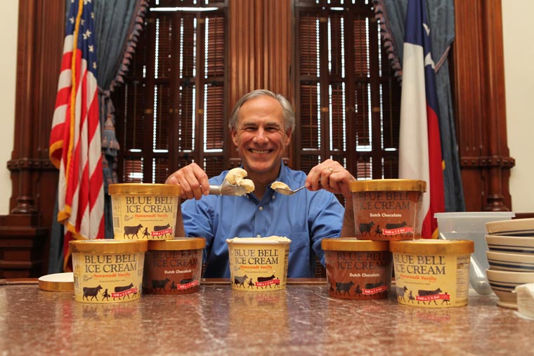 Gov. Abbott Welcomes Return of Blue Bell