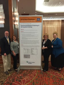 Authors of the psychosocial cancer patient assessment, which was implemented at CHI St. Luke’s Health Memorial in 2015, were recognized by the Texas Hospital Association at its annual conference and expo on January 21 and 22. From left to right, Sid Roberts, MD, FACR, Temple Cancer Center Medical Director; Brenda Taylor, RN, BSN, Director of Kurth Three Renal/Oncology Unit; Tanya Spivey, Clinical Informatics Analyst; and Ginger Strange, Certified Tumor Registrar. (Photo: CHI St. Luke's Health Memorial)