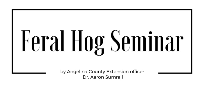 Angelina County Extension Office To Host Feral Hog Seminar