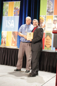 ISA Awards committee Chair Lauren Lanphear, Forest City Tree Protection Co Inc. and Paul Johnson, Texas A&M Forest Service Urban and Community Forestry Program Coordinator.