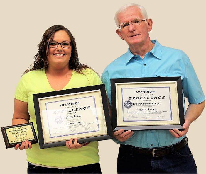 Pratt, Graham honored by Angelina College radiography faculty and students