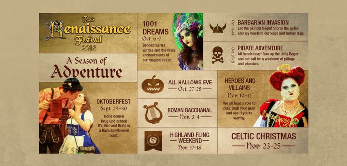 One Pass to Rule Them All! Texas Renaissance Festival Announces 2018 Weekend Themes and a Royal Season Pass