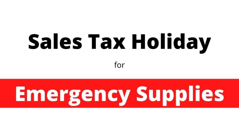 Sales Tax Holiday for Emergency Supplies, April 24-26