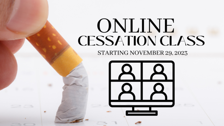 Online Cessation Class Starting November 29, 2023