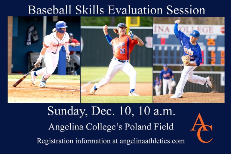 Angelina College Baseball Holding Evaluation Camp