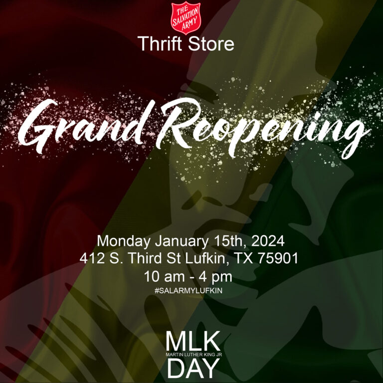 The Salvation Army of Lufkin Invites Community to Visit Newly Renovated Thrift Store