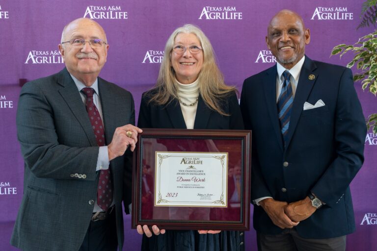 Texas A&M Vice Chancellor Recognizes Donna Work for Public Service in Forestry