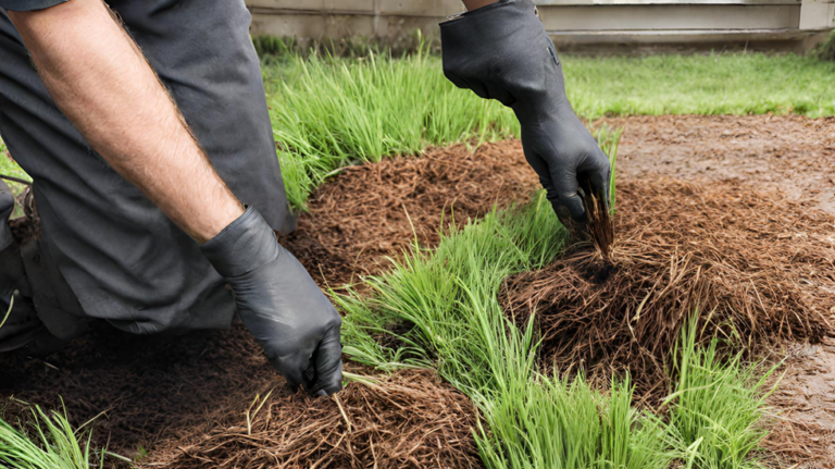 Mulching with Pine Straw