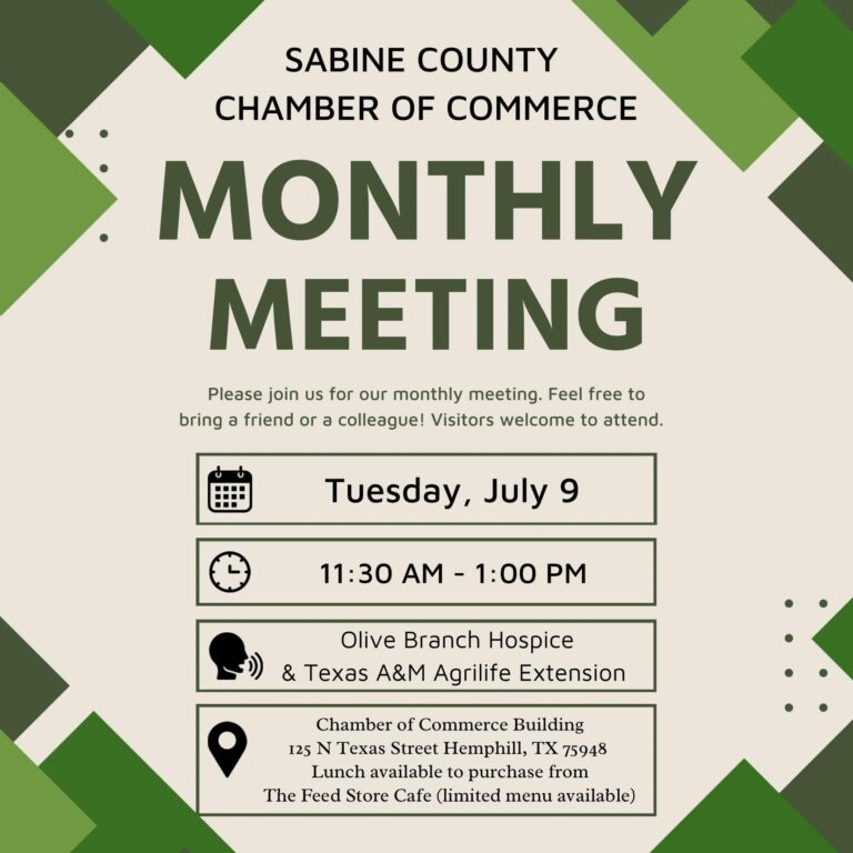 Chamber of Commerce Monthly Meeting (Sabine County)