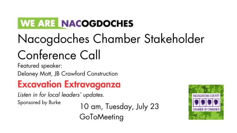 Nacogdoches Chamber Stakeholder Conference Call “Excavation Extravaganza”