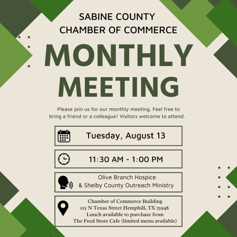 Chamber of Commerce Monthly Meeting (Sabine County)