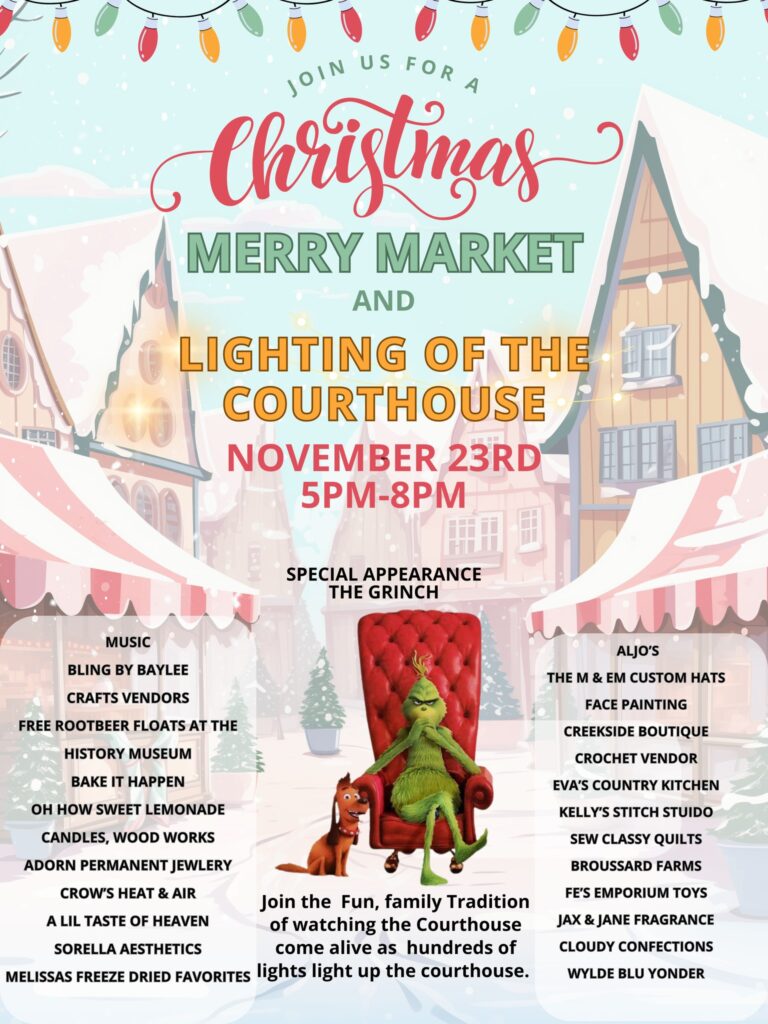 Christmas Merry Market and Lighting of the Courthouse (Jasper County)