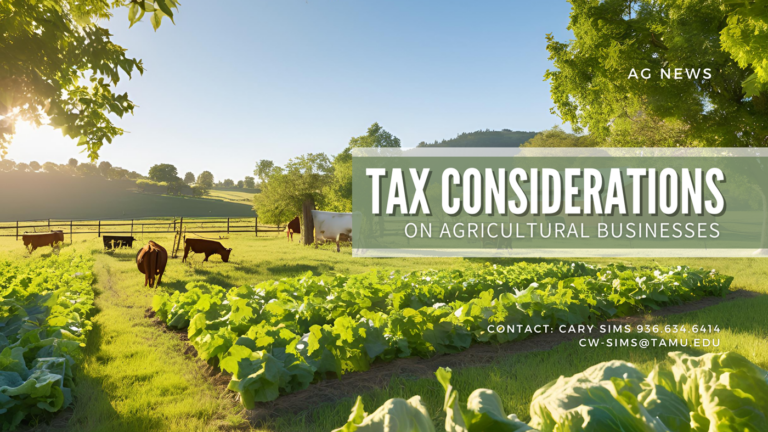 Tax Considerations on Agricultural Businesses