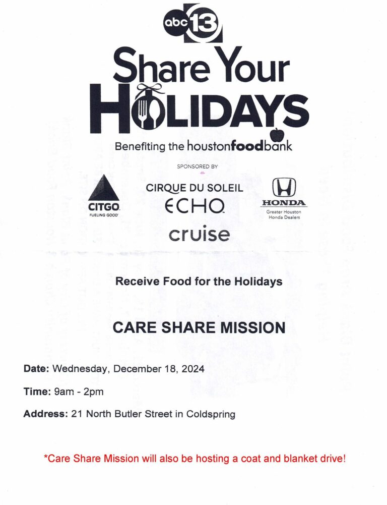Share Your Holidays (Coldspring County)