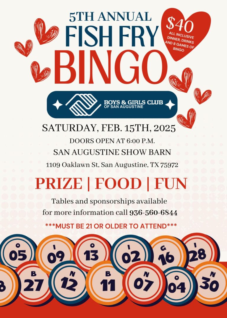 5th Annual Fish Fry Bingo (San Augustine County)