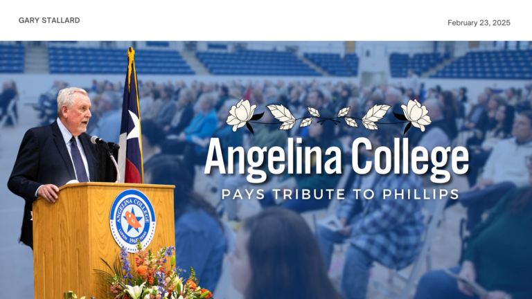 Angelina College Pays Tribute to Phillips: Speakers, Crowd Honor Legacy of AC’s Second President