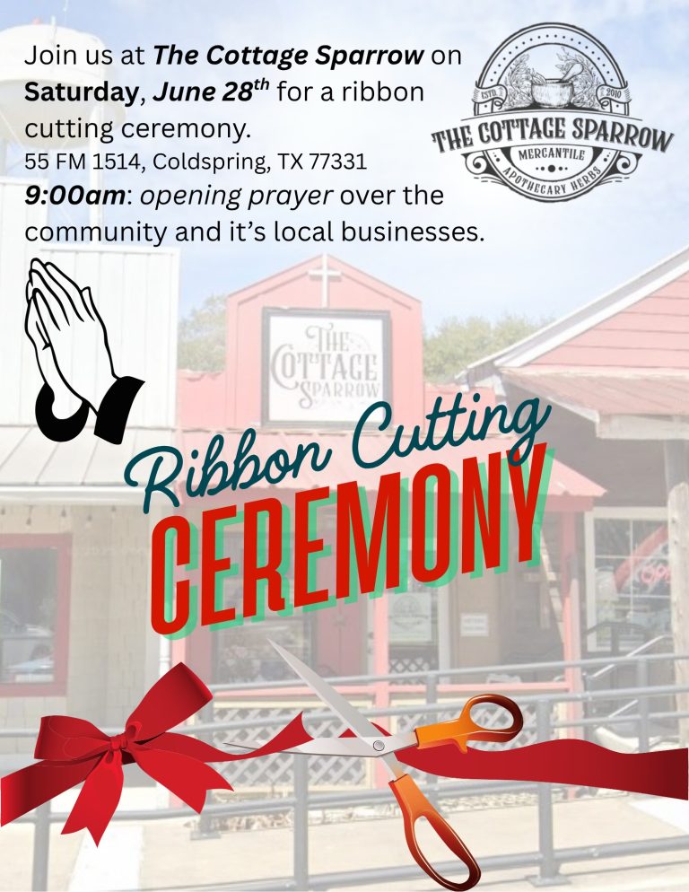 Ribbon Cutting Ceremony for The Cottage Sparrow (Coldspring County)