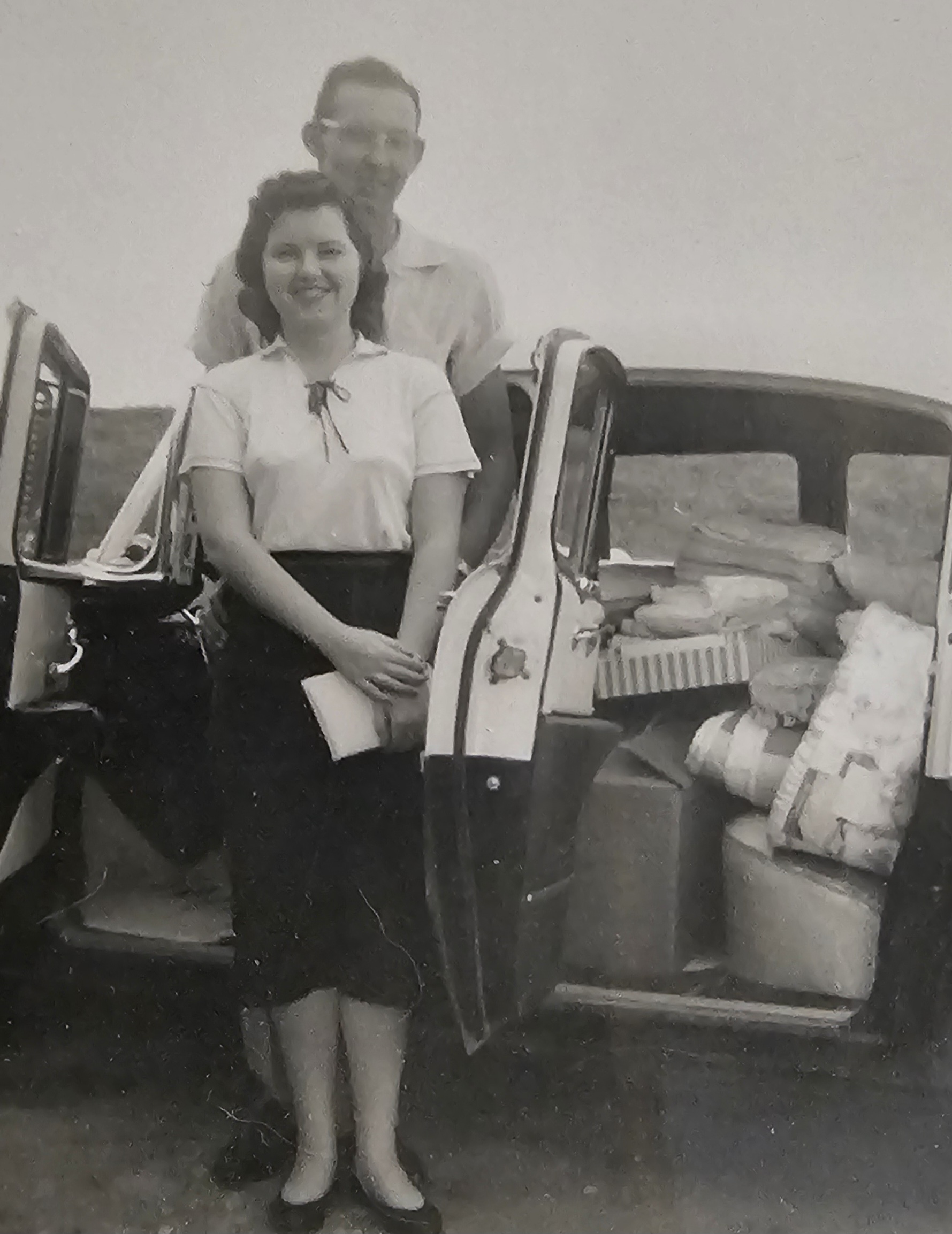 Truitt & Mary Lea Miller after their wedding shower - May 1959