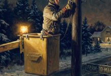 The Midnight Shift: Keeping the Lights on for Santa Lineman illustration