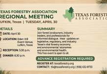 Texas Forestry Association to Host Regional Meeting