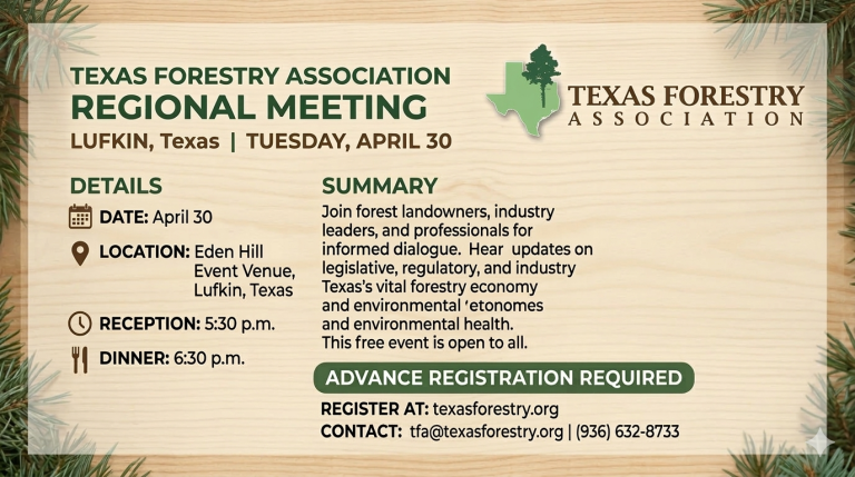 Texas Forestry Association to Host Regional Meeting