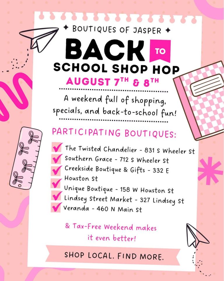 Back to School Shop Hop (Jasper County)