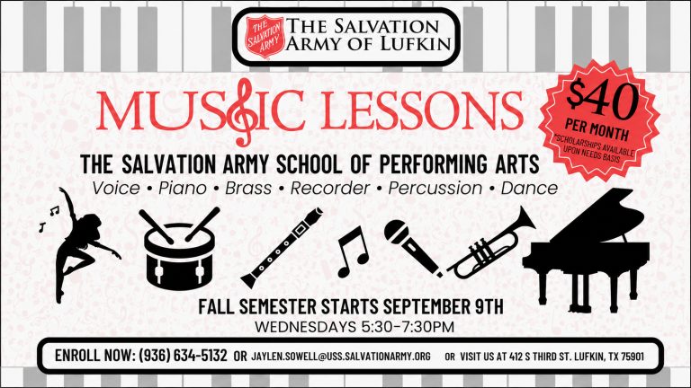 The Salvation Army of Lufkin Launches New School of Performing Arts Music Program for Local Youth